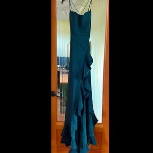La Femme, Hollywood Glam, Formal Gown - Forest Green